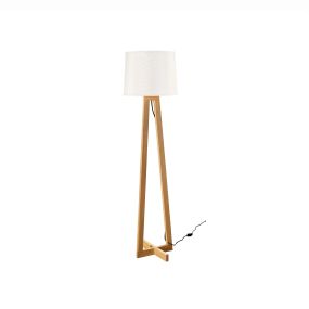 Nova Luce Alma - lampadaire - 164 cm - blanc et brun