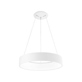 Nova Luce Rando - lampe suspendue - Ø 60 x 120 cm - 42W LED incl. - couleur de lumière blanc chaud - blanc mat