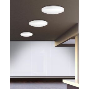 Nova Luce Ivi - plafonnier de salle de bains - Ø 33 x 8 cm - IP44 - blanc