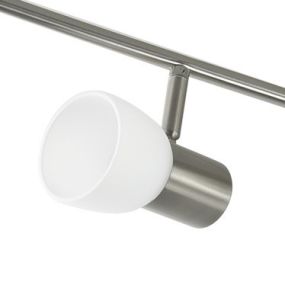 Energetic Lighting Toronto 6 - plafonnier - 150,4 x 7,5 x 22,9 cm - 6 x 4,7W LED incl. - nickel brossé, blanc