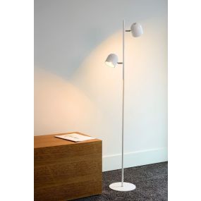 Lucide Skanska - lampadaire - 32 x 23 x 141 cm - 2 x 5W LED dimmable incl - blanc