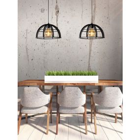 Lucide Dikra - lampe suspendue - 110 x 40 x 150 cm - noir