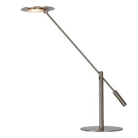 Lucide Anselmo - lampe de bureau - 25 x 25 x 50 - 9W LED incl - chrome mat