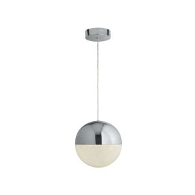 Searchlight Marbles - lampe suspendue - Ø 25 x 150 cm - 18W LED dimmable incl - chrome