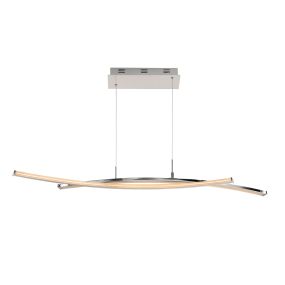 Lucide Dual - lampe suspendue - 109 x 17 x 150 cm - 2 x 20W LED dimmable incl - chrome