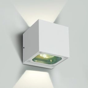 ONE Light Cube Wall Lights Up & Down - appliques murales d'extérieur - 10 x 10 x 10 cm - 6W LED incl. - IP65 - blanc