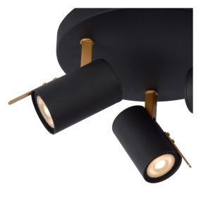 Lucide Grony - spot en saillie - Ø 23 x 15 cm - 3 x 5W LED dimmable incl - noir