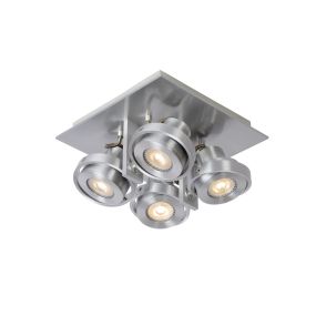 Lucide Landa - spot en saillie - 23 x 23 x 12,8 cm - 4 x 5W LED dimmable incl. - chrome mat