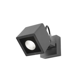 Nova Luce Focus - spot extérieur en saillie - 8,5 x 14 x 12 cm - 6W LED incl. - IP54 - gris foncé