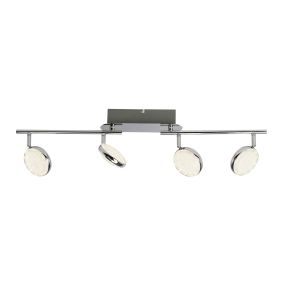 Brilliant Cassy - spot en saillie 4L RGB avec télécommande - 77,5 x 10 x 21,5 cm - 4 x 6W LED dimmable incl - chrome