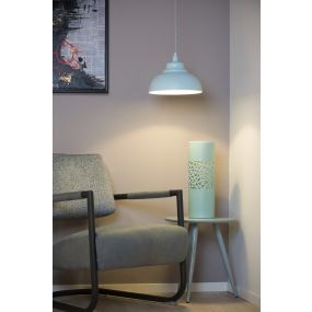 Lucide Isla - lampe suspendue - Ø 29 x 122 cm - bleu pastel