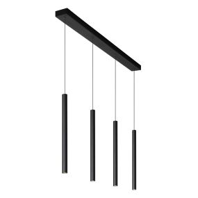 Lucide Lorenz - lampe suspendue - 120 x 4 x 180 cm - 4 x 4W LED dimmable incl - noir