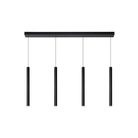 Lucide Lorenz - lampe suspendue - 120 x 4 x 180 cm - 4 x 4W LED dimmable incl - noir