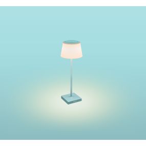 Century Italia Margò - lampe de table d'extérieur rechargeable - Ø 13 x 38 cm - 4W dimmable LED incl - IP54 - turquoise