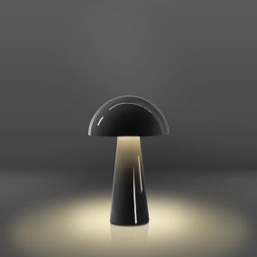 Century Italia Coco - lampe de table d'extérieur sans fil avec station de charge - Ø 16 x 25,5 cm - 1,5W LED dimmable incl - IP44 - noir