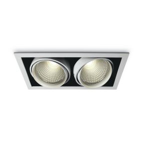 ONE Light COB Square Downlights - spot encastré - 340 x 185 mm, 320 x 165 mm taille d'encastrement - 2 x 40W LED inclus - blanc