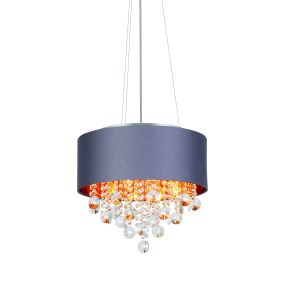 ONE Light Retro Classic Pendants - lampe suspendue - Ø 40 x 120 cm - gris