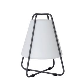 Lucide Pyramid - lampe de table d'extérieur rechargeable - gradateur à 4 niveaux - Ø 36 x 41,9 cm - 2W LED incl. - IP54 - anthracite