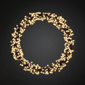 Konstsmide Christmas lights - Couronne de Noël LED - Ø 52 x 7 cm - IP44 - noir