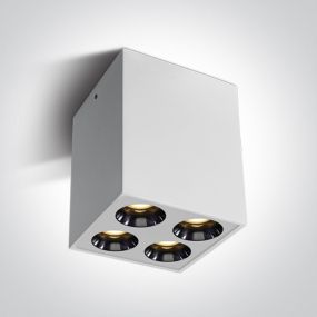 ONE Light Dark Light Plafonniers - spot en saillie 4L - 6,6 x 6,6 x 8,3 cm - 10W LED inclus - blanc