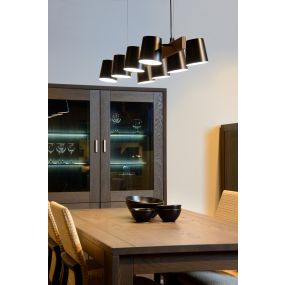 Lucide Noctorio - lampe suspendue - 120 x 35 x 142 cm - noir, bois