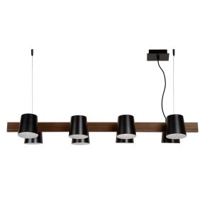 Lucide Noctorio - lampe suspendue - 120 x 35 x 142 cm - noir, bois