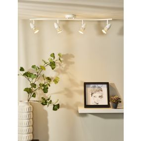 Lucide Caro 4 - spot en saillie - 78 x 9 x 13 cm - 4 x 5W LED incl - blanc