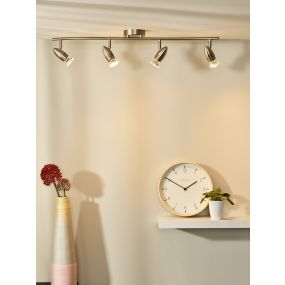 Lucide Caro 4 - spot en saillie - 78 x 9 x 13 cm - 4 x 5W LED incl. - chrome satiné