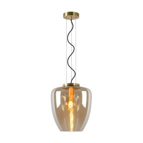 Lucide Florien - lampe suspendue - Ø 28 x 161 cm - ambre