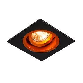 Zuma Line Chuck DL Square - spot encastré 1L - Ø 92 mm, Ø 80 mm encastré - noir et orangé