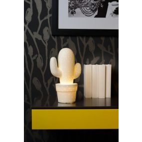 Lucide Cactus - lampe à poser - Ø 19 x 29,5 cm - blanc