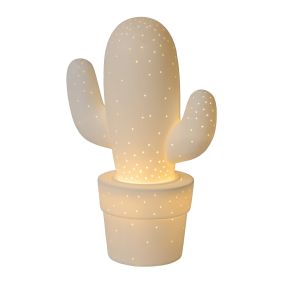 Lucide Cactus - lampe à poser - Ø 19 x 29,5 cm - blanc