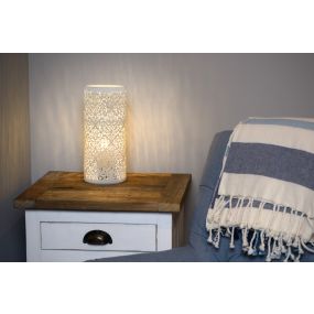 Lucide Lace - lampe à poser - Ø 12 x 28 cm - blanc