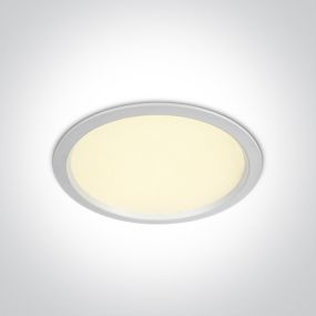 ONE Light Downlights Fixed LED - plafonnier encastré - Ø 220 mm, Ø 205 mm encastré - 30W LED incl. - IP44 - blanc