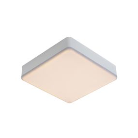 Lucide Ceres-LED - plafonnier de salle de bains - 21,5 x 21,5 x 5 cm - 30W LED dimmable incl - IP44 - blanc