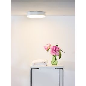 Lucide Ceres-LED - plafonnier de salle de bains - Ø 21,5 x 5 cm - 30W LED dimmable incl - IP44 - blanc