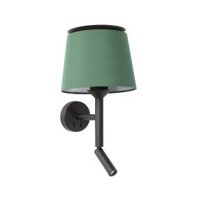 Faro Savoy - applique murale avec interrupteur - 23 x 26,5 x 49,9 cm - 3W LED incl - vert et noir