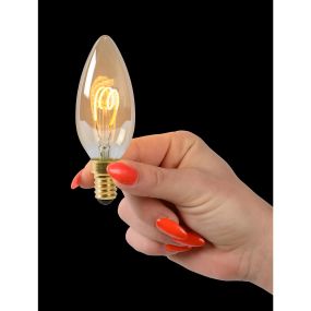 Lucide Ampoule LED - ampoule à filament dimmable - Ø 3,5 x 9,8 cm - E14 - 3W - 2200K - ambre