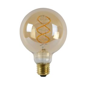 Lucide Ampoule à filament LED - Ø 9,5 x 13,8 cm - E27 - 4,9W dimmable - 2200K - ambre