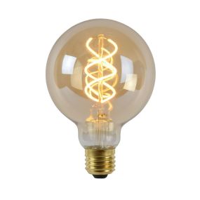 Lucide Ampoule à filament LED - Ø 9,5 x 13,8 cm - E27 - 4,9W dimmable - 2200K - ambre