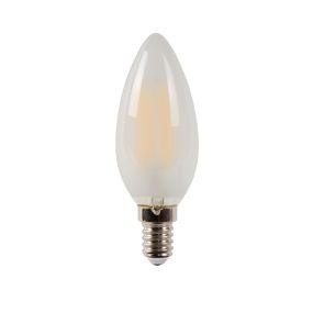 Lucide Lampe bougie à filament LED - Ø 4 x 10 cm - E14 - 4W dimmable - 2700K - albâtre