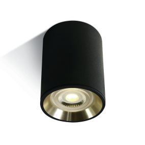 ONE Light Dark Light Cylinders - plafonnier - Ø 7 x 10 cm - noir et or