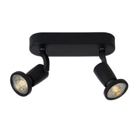 Lucide Jaster 2 - spot en saillie - 20 x 6 x 15,5 cm - 2 x 5W LED incl. - noir