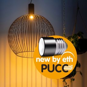 ETH LED Lampe Pucc - 4,5 cm - E27 - 3,5W - 3 niveaux de gradation - 2200K - noir