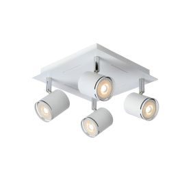 Lucide Rilou - spot en saillie - 22 x 22 x 12 cm - 4 x 4,5W LED dimmable incl - blanc