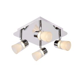 Lucide Xanto 4 - spot en saillie - 24 x 24 x 14 cm - 4 x 5W LED - chrome