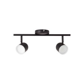 Brilliant Gretchen - spot en saillie 2L - 40,5 x 10 x 16 cm - 2 x 4,2W LED dimmable incl. - noir mat