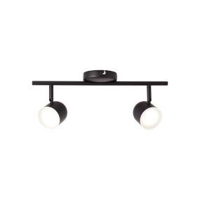 Brilliant Gretchen - spot en saillie 2L - 40,5 x 10 x 16 cm - 2 x 4,2W LED dimmable incl. - noir mat