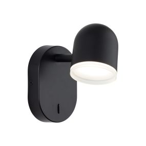 Brilliant Gretchen - spot en saillie avec interrupteur - 8,5 x 15 x 15 cm - 4,2W LED incl - noir mat