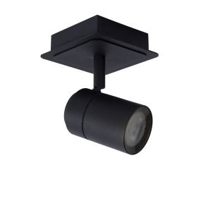 Lucide Lennert - spot en saillie 1L - 10 x 10 x 12,5 cm - 5W LED dimmable incl. - IP44 - noir